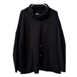 LulaRoe Women Cowl Neck‎ Sweater Size XL Black Stretch Loungewear Travel Teacher